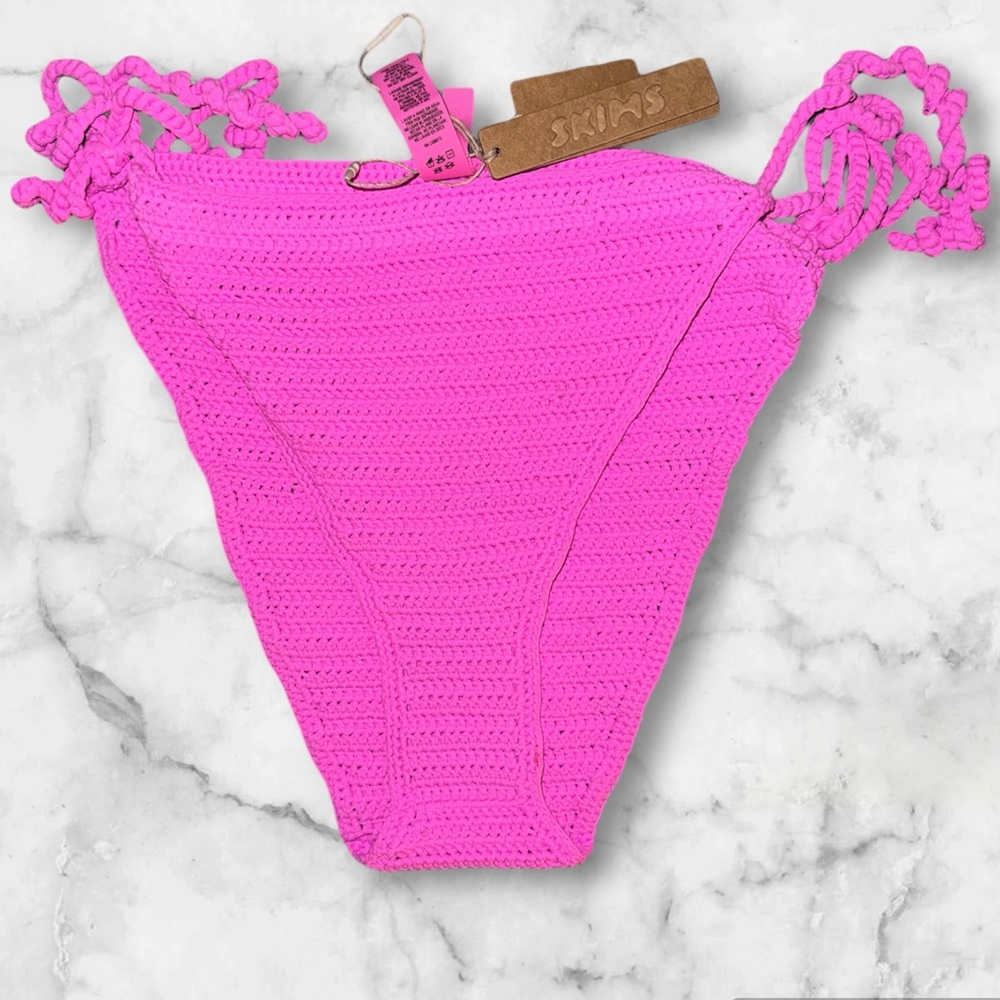 NWT SKIMS crochet swim tie bikini bottom in Taffy size 4X
